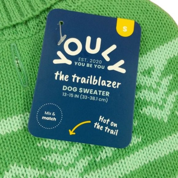 Youly Dog Size Small Teal Green Trailblazer Pet Sweater New - Picture 4 of 4